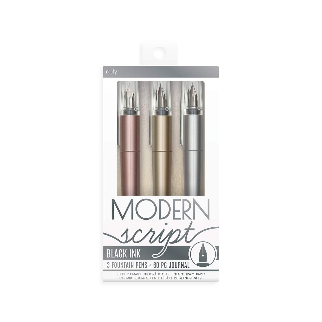 Modern Script Fountain Pens & Journal Set